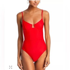 RE/DONE X Solid & Striped The Hollywood One Piece Red Swimsuit